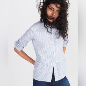Madewell blue striped blouse